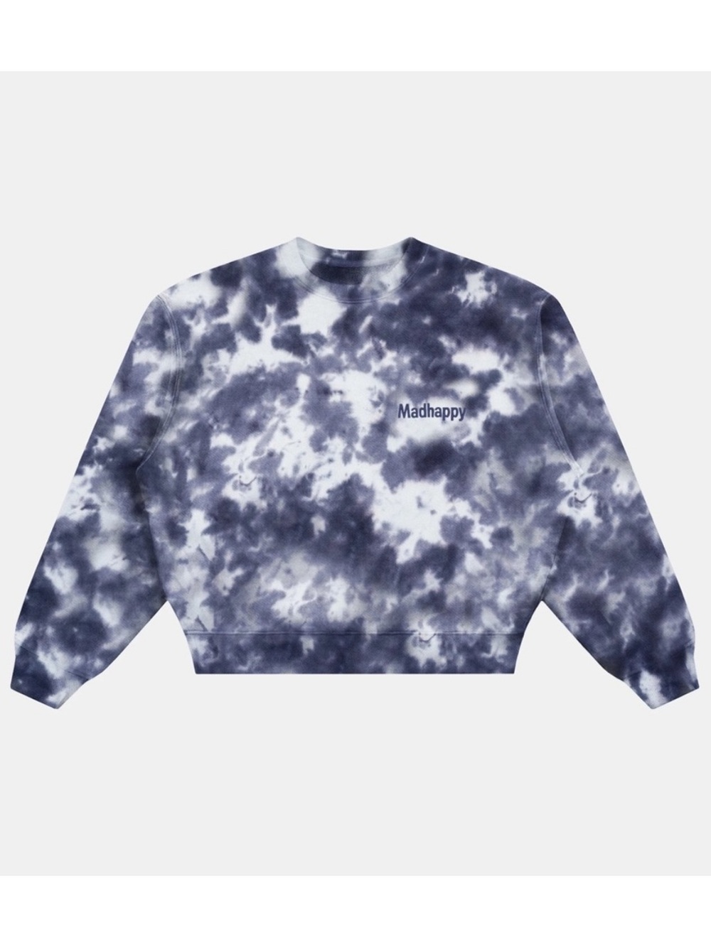 Madhappy Tie-Dye Crewneck Sweatshirt - Navy and White